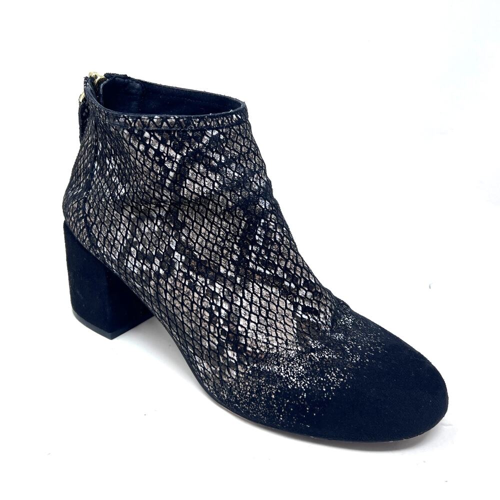 Cecelia New York Nolton Bootie Womens 7.5 Black Snake‎ Heel Boot Anthropologie